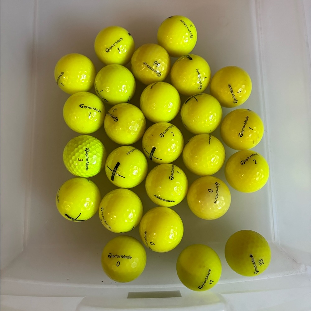Taylormade Yellow Colored Golf Balls (25 total) — Used/Great Condition $35